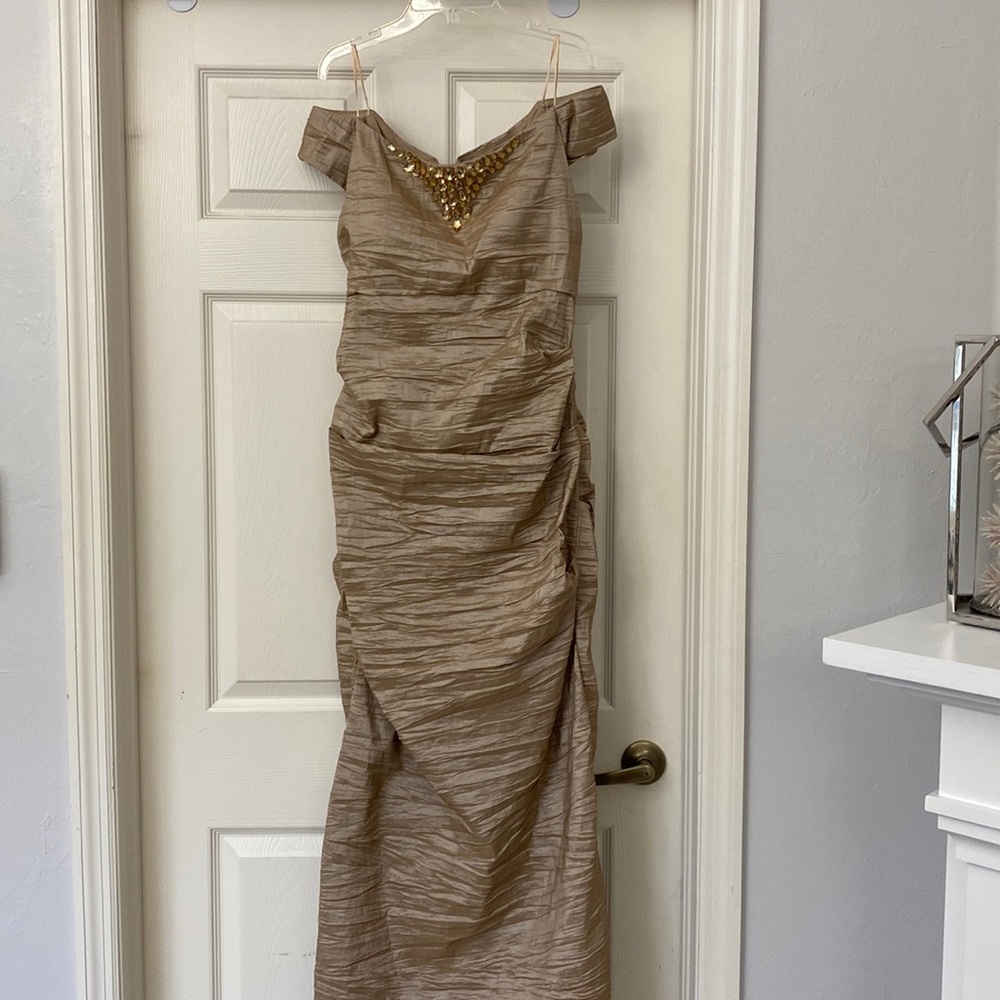 Size 16 Alex evenings champagne gold gown